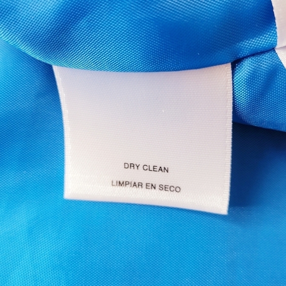 Kasper Blazer Size 20 Blue Open Front Zip Pockets Textured Slit Cuffs Mock Neck - Picture 7 of 11